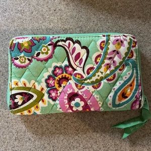 Vera Bradley Large Zipper Wallet in Tutti Fruiti Pattern, EUC